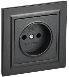 Розетка 1-м 10А С/У в сборе Черный Brite