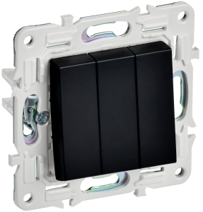 Выключатель 3-кл 10А С/У Черный Skandy