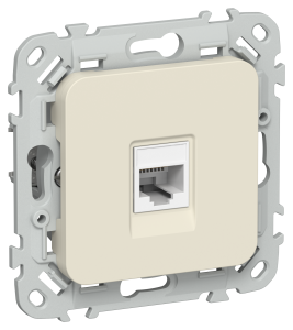 Розетка RJ45 кат.6 UTP С/У Сливочный FLITE