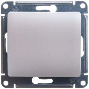 Переключатель 1-кл 10А C/У перекрестный Молочный Glossa