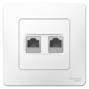 Розетка компьютерная 2* RJ45, кат.5E,С/У белый BLANCA