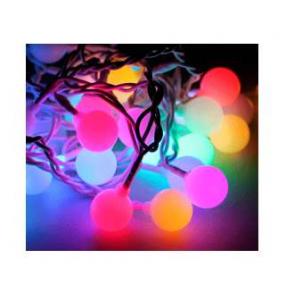 Гирлянда декоративная "Крупные матовые шарики" 4.4.м 30LED зел. провод IP20 мультиколор Космос