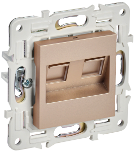 Розетка RJ45+RJ45 кат.5Е С/У Песочный Skandy