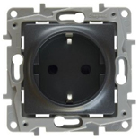 Розетка с/з, винт. клеммы, 16А, 250 В Антрацит Legrand Etika
