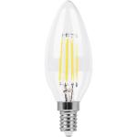 Лампа светодиодная филамент FERON LB-713, C35 (свеча), 11W 230V E14 2700К (белый теплый), рассеиватель прозрачный 950Lm, угол рассеивания 270°, 100*35мм