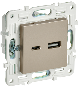 Розетка USB А+С 3,1А С/У Шампань Skandy