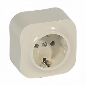 Розетка с/з Бежевый Legrand Quteo