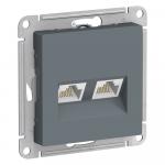 Розетка компьютерная 2* RJ45, кат.5E,С/У Грифель ATLASDESIGN