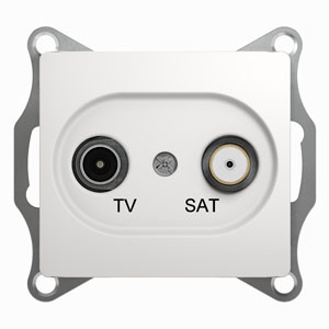 Розетка проходная TV-SAT 4DB белая Glossa