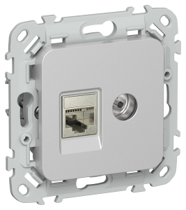 Розетка RJ45+TV кат.6 STP С/У Алюминий FLITE