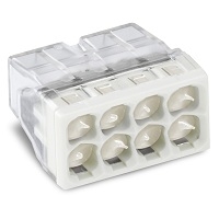 Клемма WAGO 2273-248 8-проводная, 8*2,5мм с пастой для 8-и медных/алюмин. однопроволочных проводников сеч. до 2,5 мм кв.