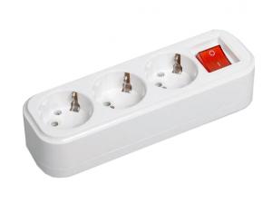 Розетка переносная разб. с выкл. К03В 3 места CLASSIC IEK