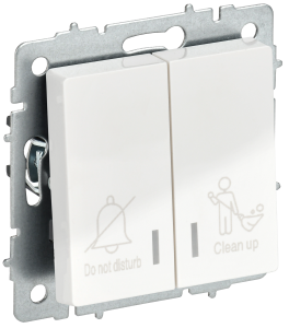 Выключатель 2-кл 10А С/У с индикатором для отелей Белый Brite