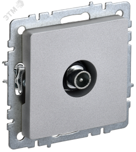 Розетка TV антенна С/У проходная Алюминий Brite