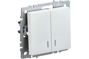 Выключатель 2-кл 10А С/У с индикатором Жемчуг Brite