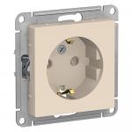 Розетка 1-м 16А С/У З/К со шторками Бежевый AtlasDesign