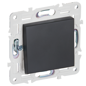 Переключатель 1-кл 10А С/У перекрестный Черный Skandy