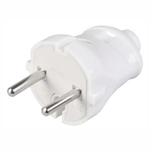 Вилка разборная прямая без з/к 6А белая ВПп20-01-Ст IEK