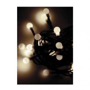 Гирлянда декоративная "Маленькие шарики cherry" 30LED 4.4м (2.9+1.5м) зел. провод IP20 тепл. бел. Космос