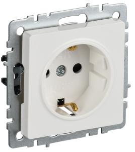 Розетка 1-м 16А С/У З/К со шторками Белый Brite