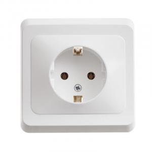 Розетка 1-м 16А С/У З/К Белый Etude