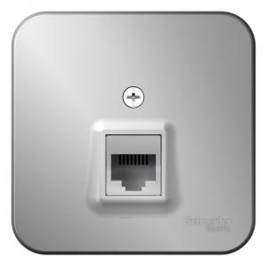 Розетка компьютерная RJ45, кат.5E,О/У алюминий BLANCA