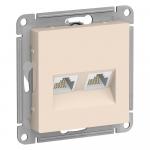 Розетка компьютерная 2* RJ45, кат.5E,С/У беж ATLASDESIGN