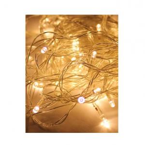 Гирлянда светодиодная 80LED бел. прозр. провод 8.8м (7.3+1.5) 8 режимов мигания IP20 тепл. бел. Космос