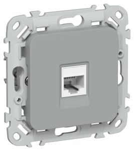 Розетка RJ45 кат.5Е UTP С/У Серый FLITE