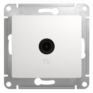 Розетка одиночная TV 1DB белая Glossa