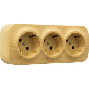 Розетка 3-я с/з с шт Сосна Legrand Quteo