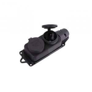 Розетка 2-х местная ЗК ОУ с загл. 16A 2P+PE (0110)