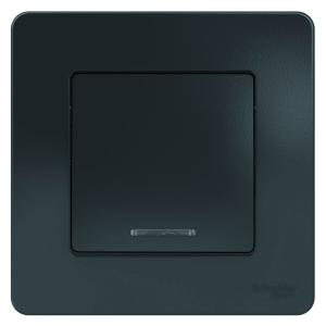 Выключатель 1-кл 10А C/У с индикатором Антрацит Blanca