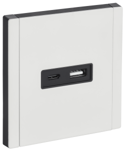 Розетка USB А+С 3,1А С/У Металл Белый Forte&Piano