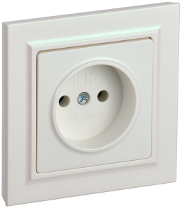 Розетка 1-м 10А С/У в сборе Жемчуг Brite