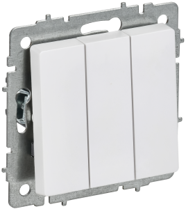 Выключатель 3-кл 10А С/У Арктический Белый Brite