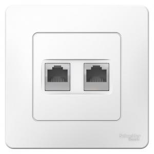 Розетка двойная  RJ11+RJ45, кат.5E,С/У белый BLANCA