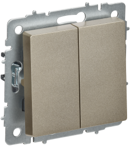 Переключатель 2-кл 10А перекрестный Шампань Brite