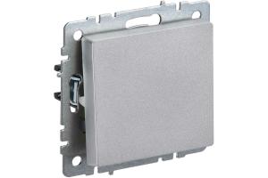 Переключатель 1-кл 10А С/У проходной Алюминий Brite