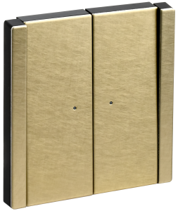 Переключатель 2-кл 10А C/У проходной с индикатором Металл Шампань Forte&Piano