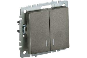 Выключатель 2-кл 10А С/У с индикатором Бронза Brite