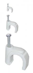 Скоба крепежная круглая  8мм пластиковая (100шт) ИЭК