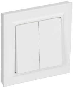 Выключатель 2-кл 10А С/У в сборе Арктический Белый Brite