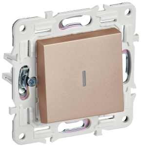 Переключатель 1-кл 10А C/У проходной с индикатором Песочный Skandy