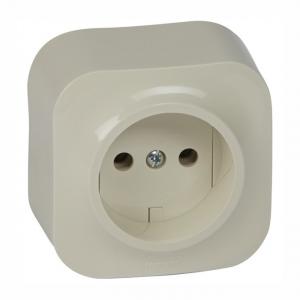 Розетка б/з Бежевый Legrand Quteo
