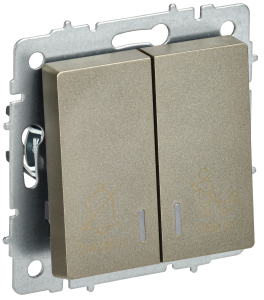 Выключатель 2-кл 10А С/У с индикатором для отелей Шампань Brite