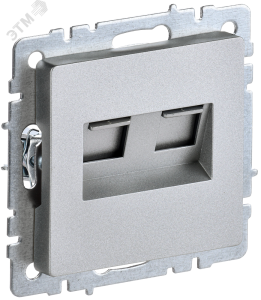 Розетка RJ11+RJ45 кат.5Е С/У Алюминий Brite