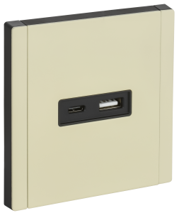 Розетка USB А+С 3,1А С/У Металл серый сланец Forte&Piano