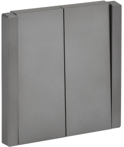 Переключатель 2-кл 10А C/У проходной Сталь Forte&Piano