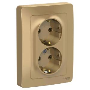 Розетка 2-м 16А С/У З/К Титан Blanca